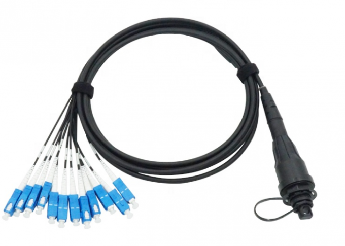 Cable impermeable 1 del desbloqueo de las fibras del cordón de remiendo del IP 68 ODVA MPO-SC FTTA 12